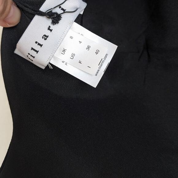 NWT FILIARMI Black/BrownFauna Silk Sleeveless Short Dress/Set, size 4 - Picture 13 of 14